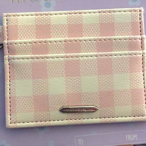 Madden Girl Pink and Beige Checker print Card Wallet